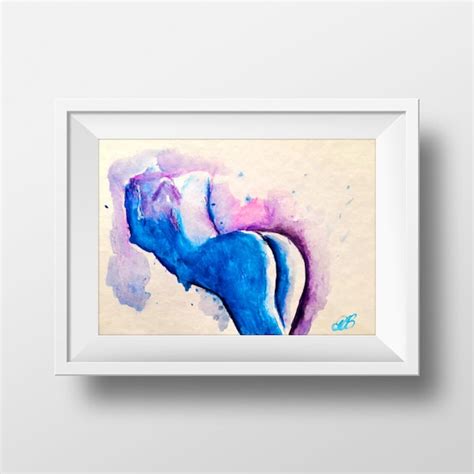 Watercolor Of Nude Woman Etsy Uk