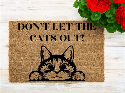 Dont Let The Cats Out Funny Doormat Cat Home Decor Welcome Mat Funny