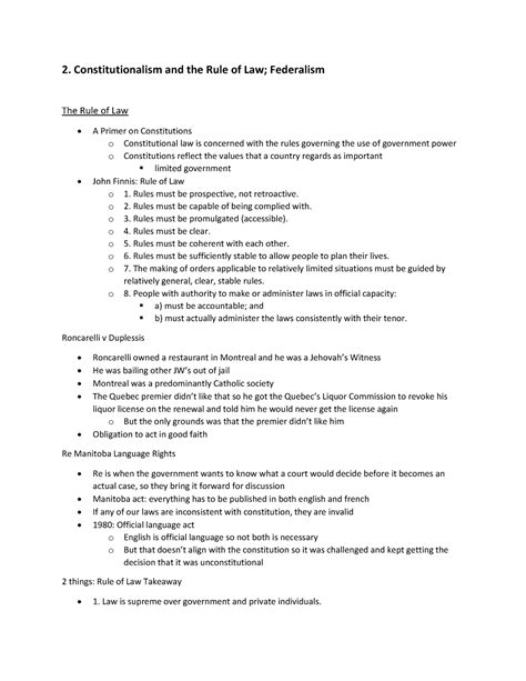 2 Constitutionalism And The Rule Of Law Federalism 2