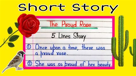 The Proud Rose Story 5 Lines Story In English 5 Lines Story Writing