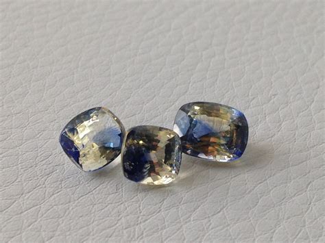 Three Fancy Bi Color Sapphires From The Legendary Ratnapura Mine Of