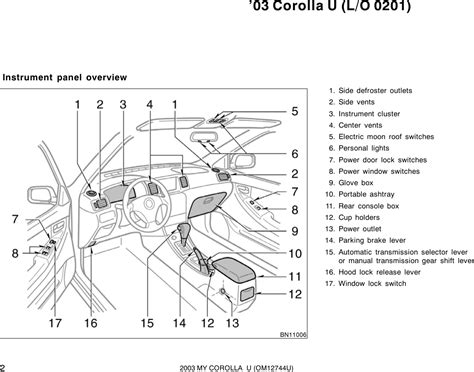 Toyota 2003 Corolla Owners Manual 1