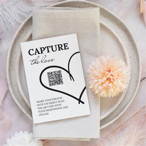 Capture The Love Qr Code Wedding Sign Share The Love Wedding Photo Sharing Card Capture The