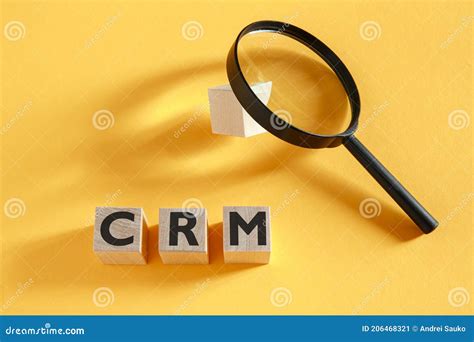 CRM Customer Relationship Management Inscription On Cubes Stock Image