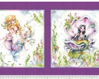 Enchanted Seas Cotton Fabric Mermaids Coordinates Scales Bubbles