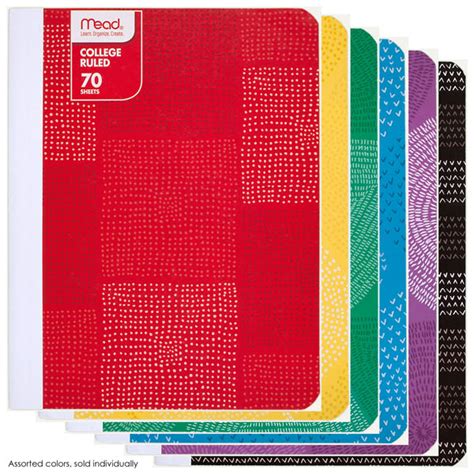 Mead Fashion College Ruled Composition Notebook (assorted colors ...