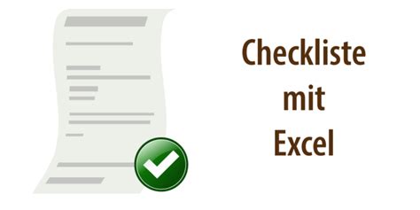 Einfache Checkliste Als Excelvorlage Und Als PDF