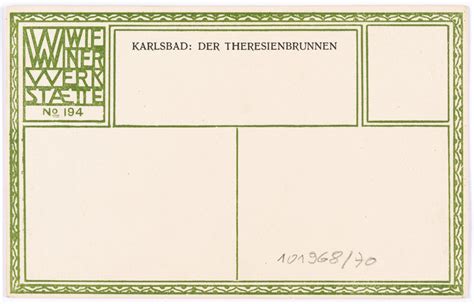 Postkarte Der Wiener Werkst Tte Nr Alt Karlsbad Der