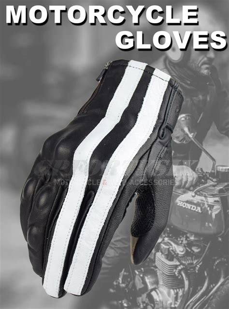 Gants De Moto En Cuir De Ch Vre Doigts Complets Gants R Tro Cran