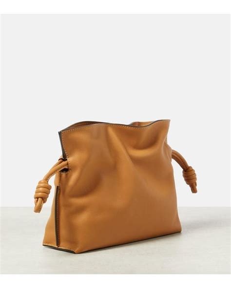 Loewe Flamenco Mini Leather Clutch In Brown Lyst