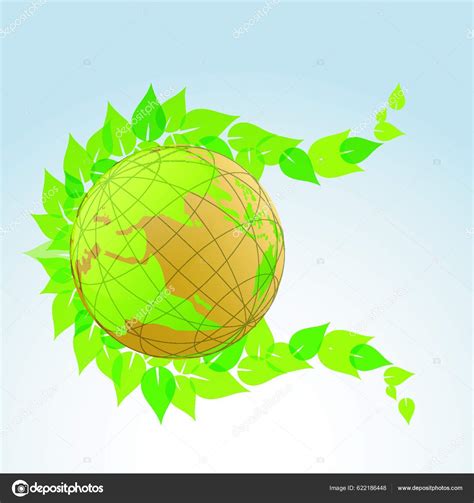 Earth Globe Green Leaves Stock Vector By Yay Images