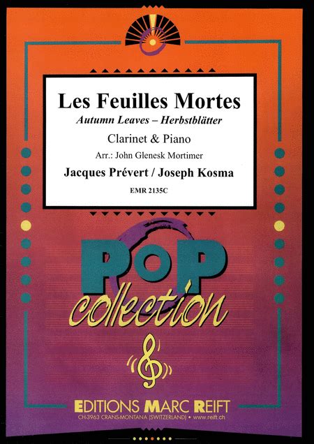 Les Feuilles Mortes By Jacques Prevert Clarinet Solo Sheet Music