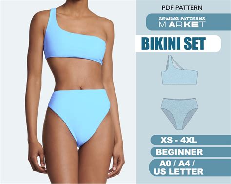 Swimsuit Sewing Pattern Size XS 4XL Plus Size Digital Bikini Patterns PDF Patterns With