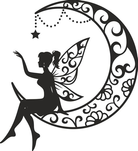 Moon Fairy Svg Moon Fairy Png Fairy Svg Moon Svg Fairy And Etsy