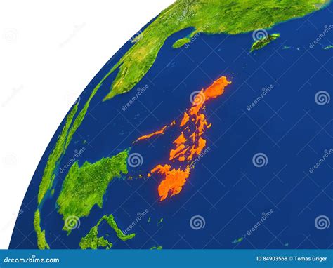 Country Of Philippines Satellite View Stock Illustration Illustration