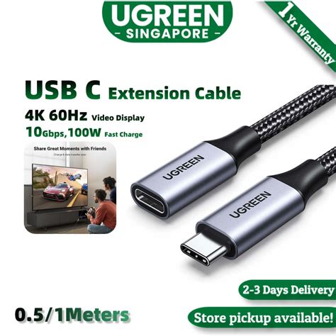 Ugreen Usb C Extension Cable Usb 3 2 Gen 2 10gbps Type C Male To Female Extender Cord Nylon