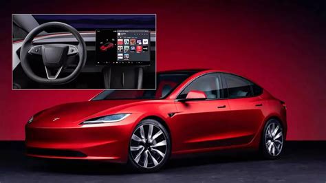 Blinkers och växelspak borta här är nya Tesla Model 3 Carup se