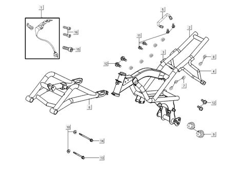 Frame Contactslot Kymco K Pipe 4 Takt Glans Zwart