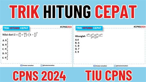 TRIK HITUNG CEPAT TIU CPNS 2025 YouTube