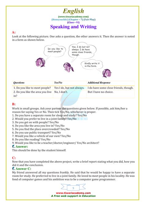 NCERT Solutions For Class 6 English Honeysuckle Chapter 7 Fair Play