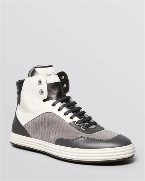 Lyst Ferragamo Palestro High Top Sneakers In Black For Men