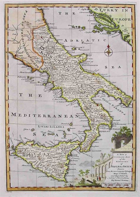 A New And Accurate Map Of The Kingdoms Of Naples And Sicily Michael