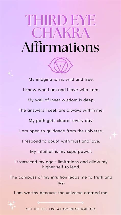 40 Third Eye Chakra Affirmations Strengthen Your Intuition Artofit