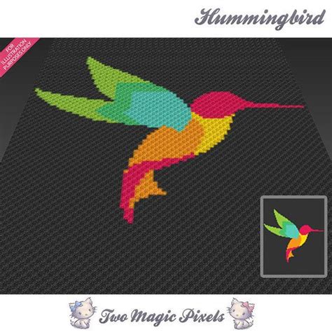 Hummingbird Crochet Graph C2c Mini C2c Sc Hdc Dc Tss Cross Stitch