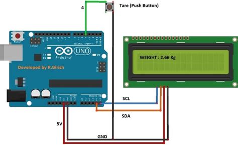 I2c Lcd With Arduino Load Cell Scale