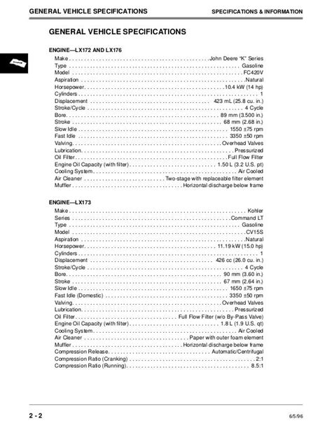 John Deere Lx178 Lawn Garden Tractor Service Repair Manual