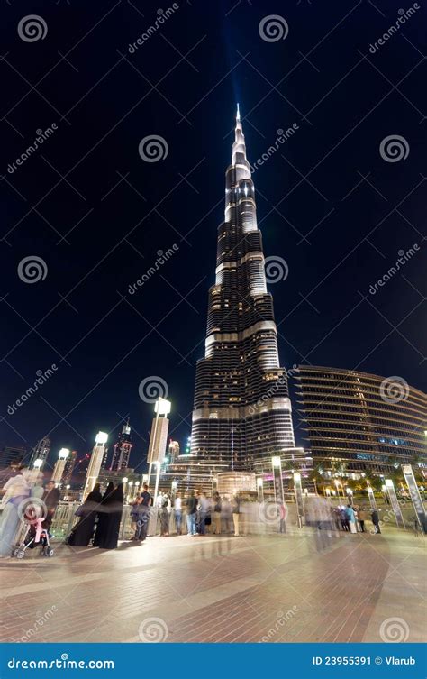 Burj Khalifa At Night, Dubai Stock Image - Image: 23955391