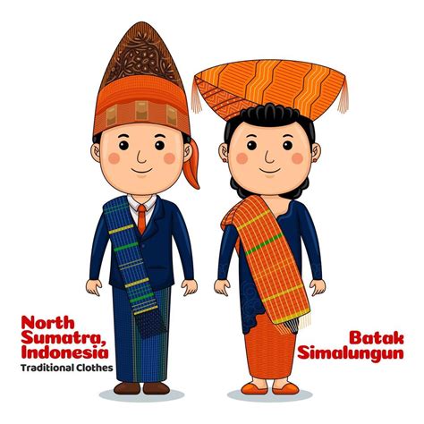 Couple Wear Batak Simalungun North Sumatra Indonesian Traditional