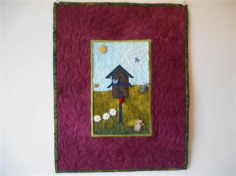 Mini Embellished Birdhouse Wall Quilt Etsy New Zealand