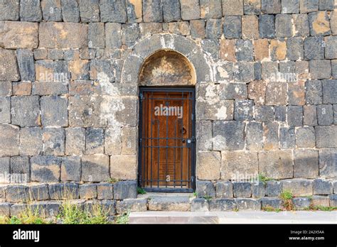 Armenia. Sevan. Door on the church of Surp Arakelots at the Sevanavank ...