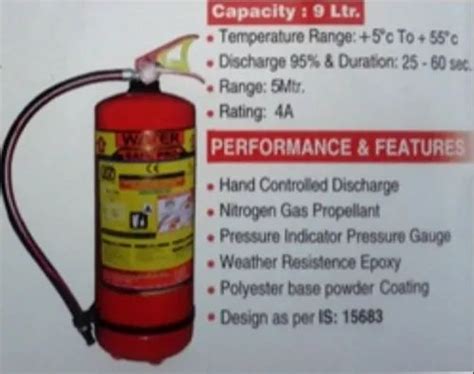 Metal Alloy Water Co2 Type Fire Extinguisher Refilling Capacity 50