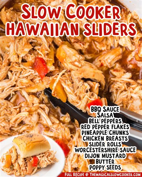 Slow Cooker Hawaiian Chicken Sliders The Magical Slow Cooker