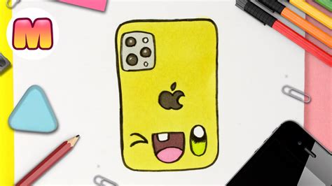 Como Dibujar Un Iphone Kawaii Youtube