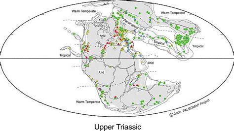 Late Triassic Period Climate Paleontology Geology Map