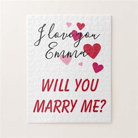 Will You Marry Me Proposal Personalize Hearts Jigsaw Puzzle Zazzle Wedding Proposal