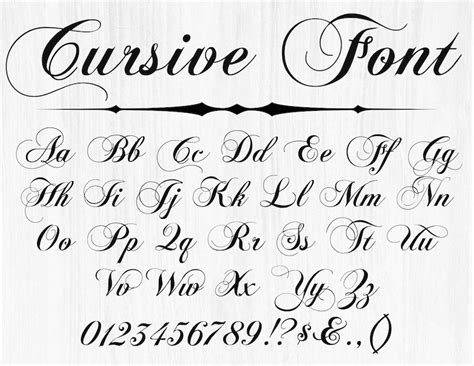 Cursive Font Svg Png Ttf Cursive Letters Wedding Font Etsy