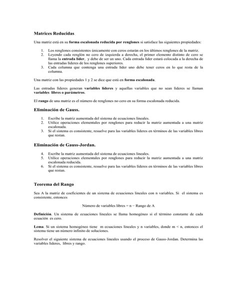 Una matriz está en su forma escalonada reducida por renglones si