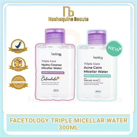 Jual FACETOLOGY Triple Care Micellar Water 300ml Acne Calm Micellar