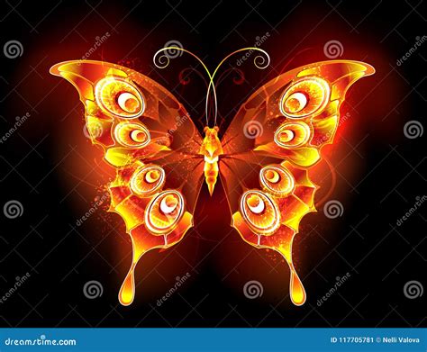 Fire Butterfly Peacock Fiery Butterfly Cartoon Vector | CartoonDealer ...