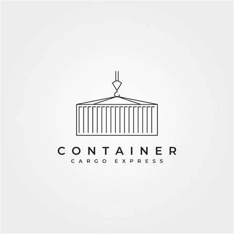 Shipping Container Line Icon Logo