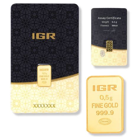 1/2 gram Gold Bar - IGR (assay card)