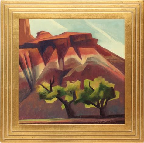 81 Ed Mell Born 1942 Southwest Oil On Artists Board