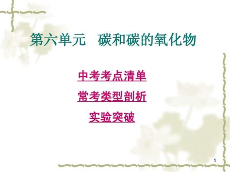 【2014年中考化学考点清单】总复习课件第6单元碳和碳的氧化物word文档在线阅读与下载无忧文档