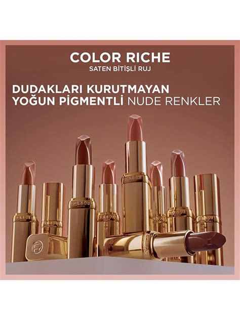 L Oreal Paris Color Riche Saten Bitişli Ruj 505 Nude Resilient
