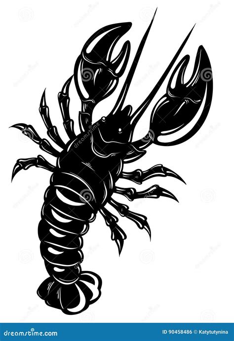 Vector Hand Drawn Illustration Of Lobster In Realistic Style Stock