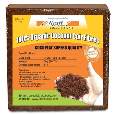 Kraft Seeds Cocopeat Agropeat Block For Garden 10 Kg Amazon In